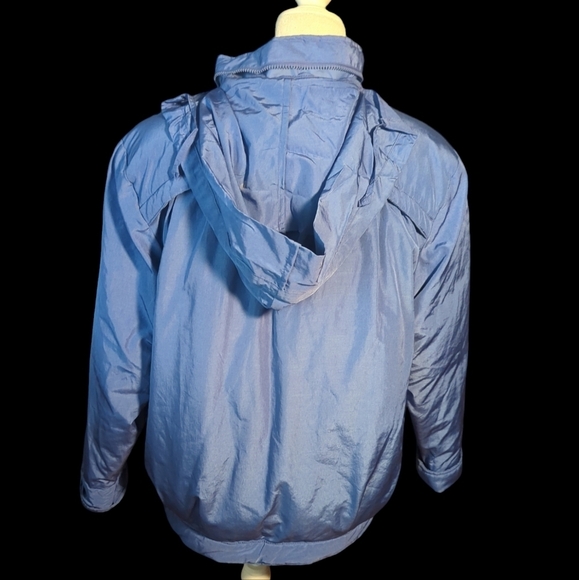 Vtg 80s JG Hook cornflower blue down filled warm winter  coat sz 14 - Picture 2 of 11
